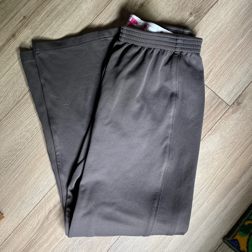 Grey and Pink Under Armour Sweatpants